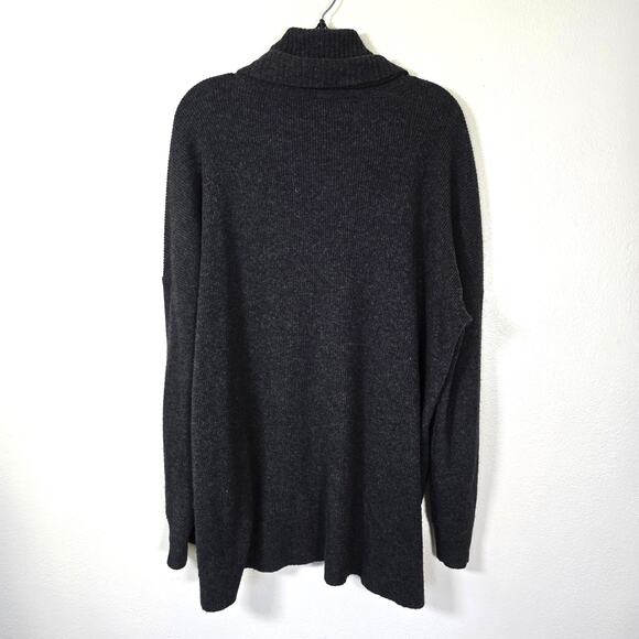 LINE. Cowl Neck Sweater Women's 2X Charcoal Cashmere Minimalist Career Oversized - Picture 2 of 5